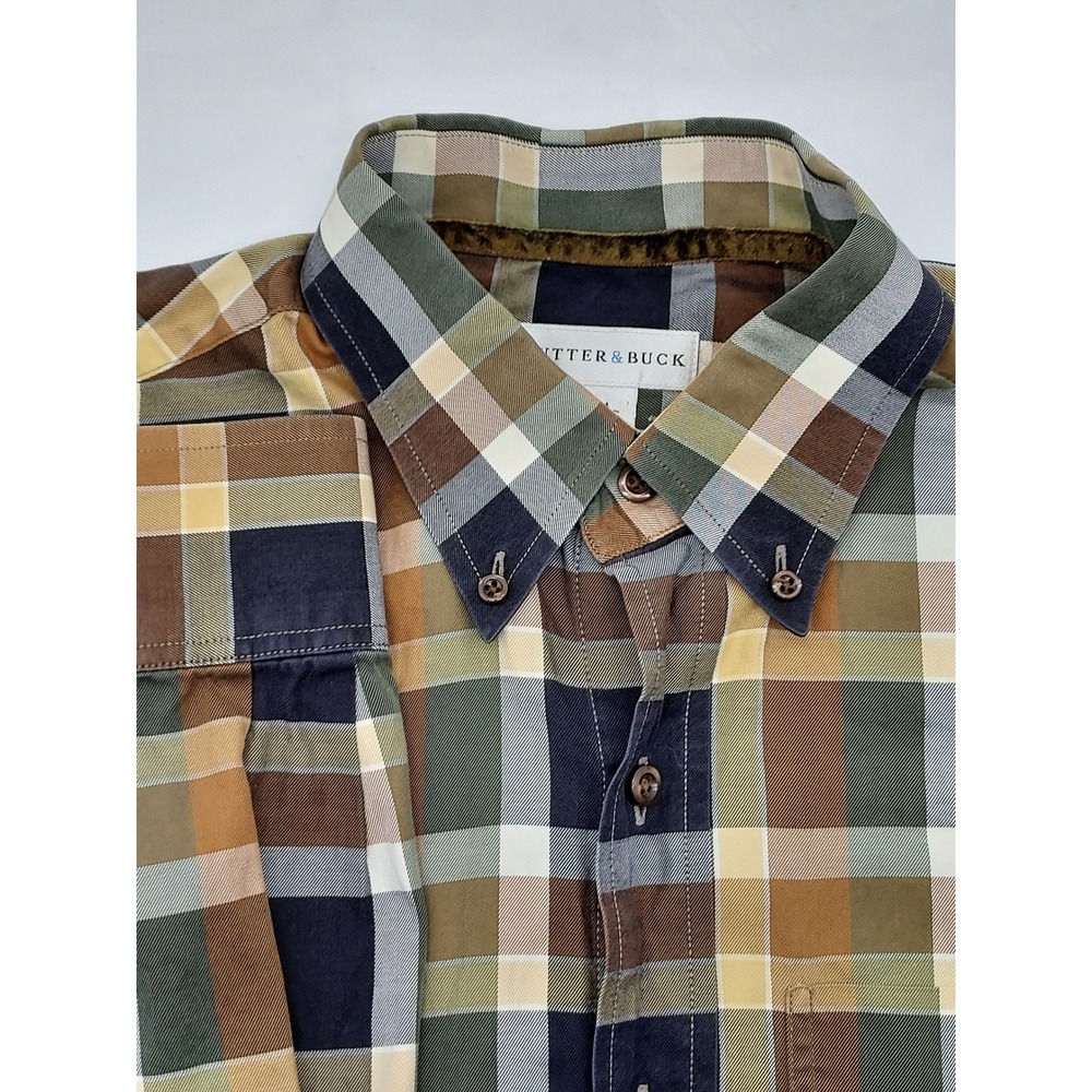 Cutter & Buck Mens Plaid‎ Button Down Long Sleeve Shirt Medium Casual